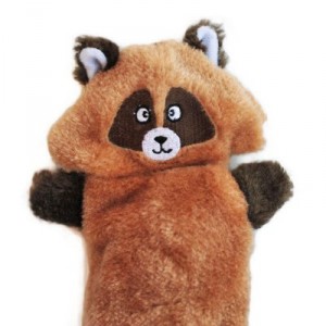 ZippyPaws Zingy 3-Squeaker Plush Dog Toy Raccoon