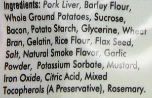 Crazy Dog Training Treat Ingredients Label