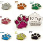 Laser Etched Glitter Paw Pet ID Tags